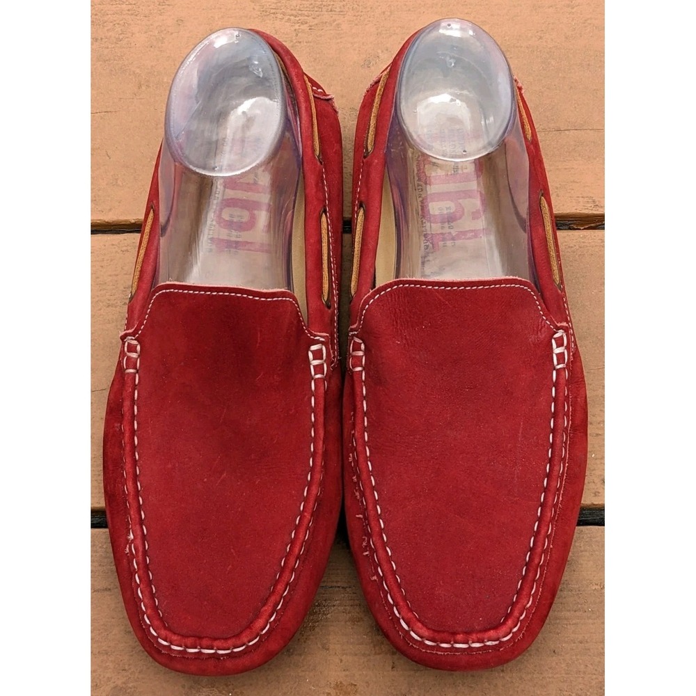 1901 Red Leather Comfort Casual Loafers Men's 10M Driving Shoe Footwear